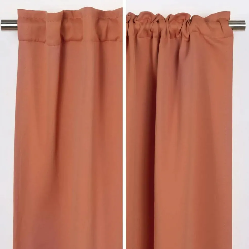 2-Piece Blackout Curtains with Tiebacks and Rod Pocket Design Thermal Insulated and Machine Washable