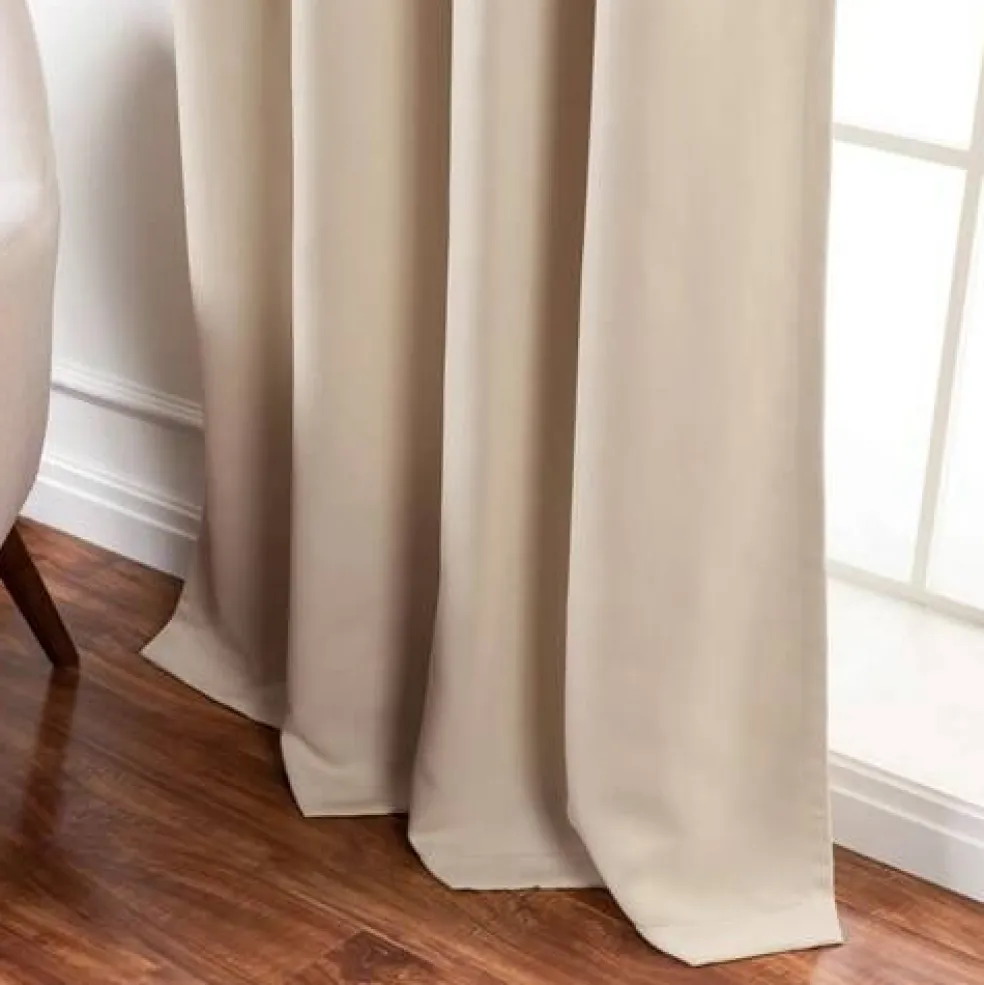 2-Piece Blackout Curtains with Tiebacks and Rod Pocket Design Thermal Insulated and Machine Washable