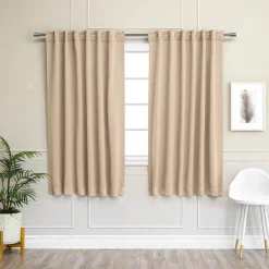 2-Piece Blackout Curtains with Tiebacks and Rod Pocket Design Thermal Insulated and Machine Washable