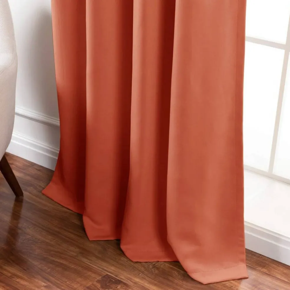 2-Piece Blackout Curtains with Tiebacks and Rod Pocket Design Thermal Insulated and Machine Washable
