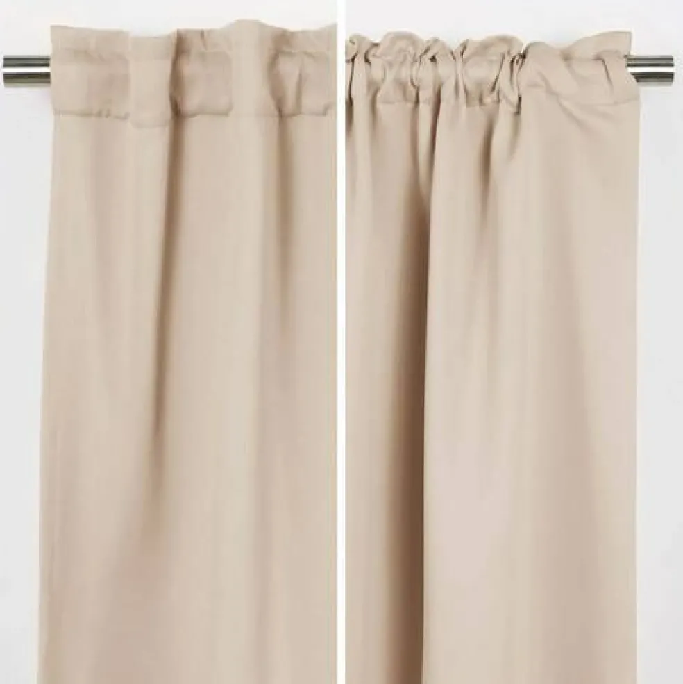 2-Piece Blackout Curtains with Tiebacks and Rod Pocket Design Thermal Insulated and Machine Washable