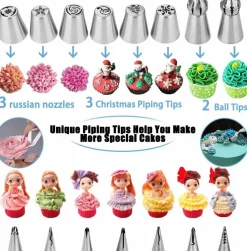 635-Piece Cake Decorating Kit – 3 Springform Pans, Turntable, Icing Nozzles, Piping Bags & Baking Tools