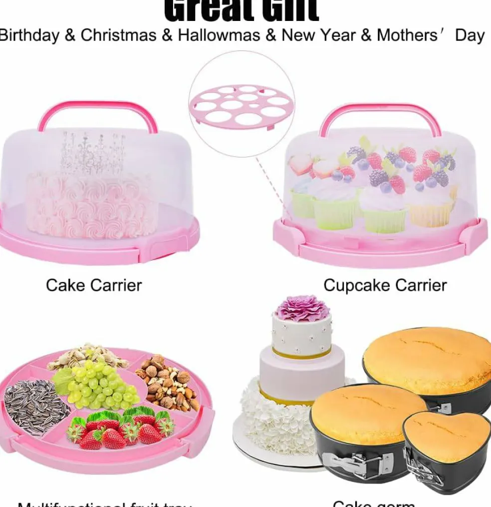 635-Piece Cake Decorating Kit – 3 Springform Pans, Turntable, Icing Nozzles, Piping Bags & Baking Tools