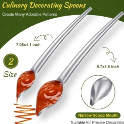 3-Piece Chocolate Dipping & Decorating Tool Set – Forks, Spoons & Chef Art Pencil, Stainless Steel