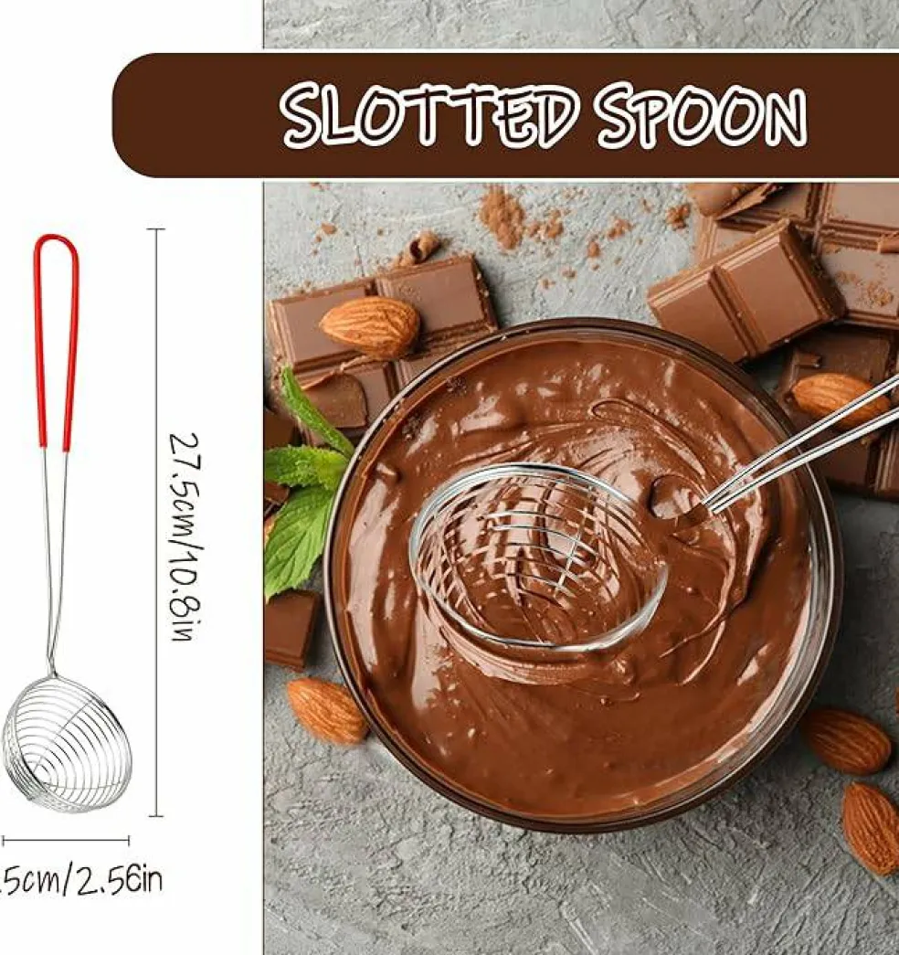 7-Piece Chocolate Dipping Tool Set – Professional Stainless Steel Candy Making Kit – Includes 1 Slotted Decorating Spoon & 6 Fondue Forks – Precision Culinary Dipping Tools for Truffles, Fruits & Pralines