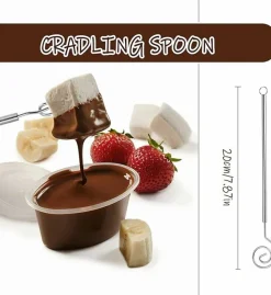 7-Piece Chocolate Dipping Tool Set – Professional Stainless Steel Candy Making Kit – Includes 1 Slotted Decorating Spoon & 6 Fondue Forks – Precision Culinary Dipping Tools for Truffles, Fruits & Pralines