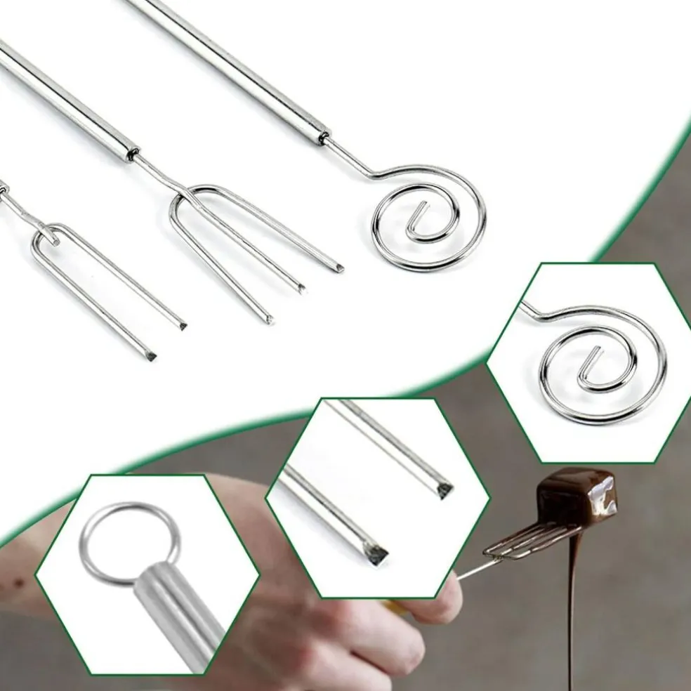 4-Piece Chocolate Dipping Tool Kit – Forks & Skimmer for Handmade Desserts