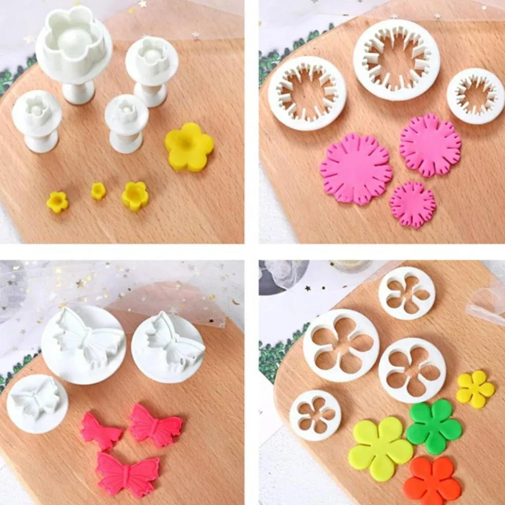 36 Piece Cookie Cutter Set Flower Daisy Butterfly Heart and Leaf Shapes for Cake Decorating