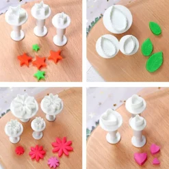36 Piece Cookie Cutter Set Flower Daisy Butterfly Heart and Leaf Shapes for Cake Decorating