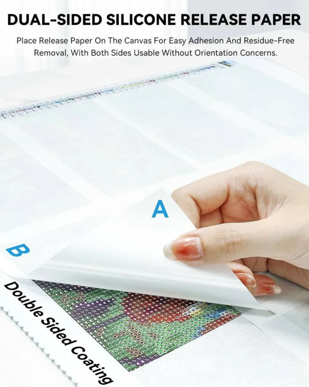200-Piece Double-Sided Non-Stick Diamond Art Paper 15x10 cm