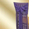 1 Piece Eggplant Sheer Chiffon Chair Back Scarf for Chiavari Flowy Elegance with Sash