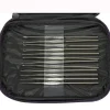 22-Piece Ergonomic Aluminum & Steel Crochet Hook Set with Leather Case