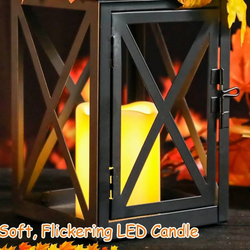 2-Piece Fall LED Candle Lanterns