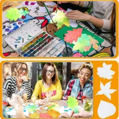 80-Piece Fall Theme Color Diffusing Paper Leaves – 10-Inch Autumn Maple Leaf Cutouts for Watercolor Painting, DIY Greeting Cards, and Thanksgiving Classroom Crafts