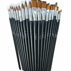 20 Piece Flat & Round Long Handle Taklon Brush Set by Artist's Loft®