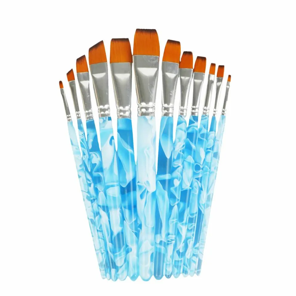 12 Piece Flat Watercolor Taklon Brush Set by Artist's Loft®