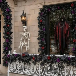 2-Piece Gothic Halloween Rose Garland