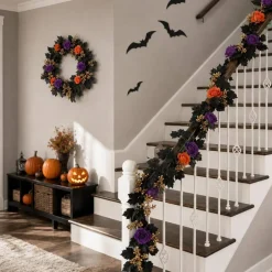 2-Piece Gothic Halloween Rose Garland