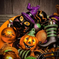 24-Piece Halloween Cat Pumpkin Shatterproof Ornaments