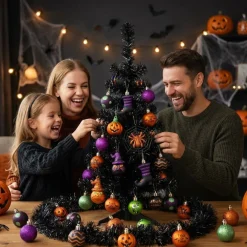 24-Piece Halloween Cat Pumpkin Shatterproof Ornaments
