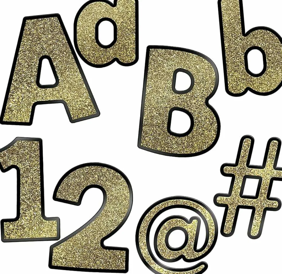 219 Piece 4 Inch Gold Glitter Bulletin Board Letters for Classroom