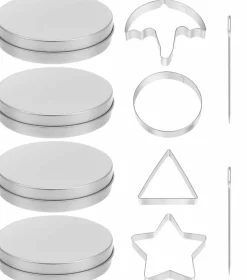 12-Piece Korean Sugar Candy Tool Set – Dal-gona Stainless Steel Cookie Cutters & Molds for Christmas & Valentine’s