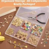 500-Piece Lip Gloss Keychain Making Kit – DIY Craft Set with Charms, Key Chain Hooks, Jump Rings, Lobster Clasps, Chains & Tools for Custom Keychains