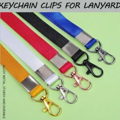 60-Piece Lobster Claw Clasps for Keychains – Includes Key Chain Hooks, Rings, and Clips for Lanyards, Crochet, Handbags, Jewelry, 5 Colors