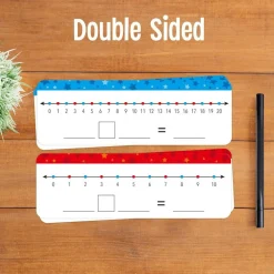 36-Piece Manuscript Desk Nameplates for Students – Classroom Name Tags with Alphabet, Numbers (1–100), Shapes, Colors, Calendar & Learning Reference Charts + Glue Dots