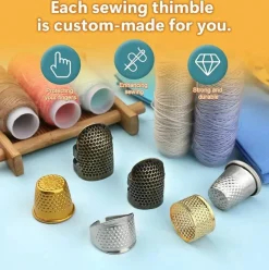8‑Piece Metal Sewing Thimble Kit – Finger Protectors for Hand Sewing, Quilting & Embroidery