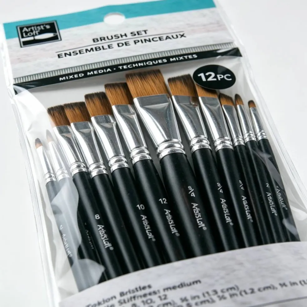 12 Piece Mixed Media Taklon Brushes by Artist's Loft®
