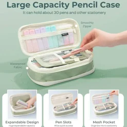 39-Piece Pastel School Supplies Set with Pastel Highlighters, Pens & Mechanical Pencils (Black)