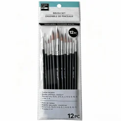 12 Piece Round & Liner Mixed Media Taklon Brush Set by Artist's Loft®