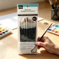 12 Piece Round & Liner Mixed Media Taklon Brush Set by Artist's Loft®