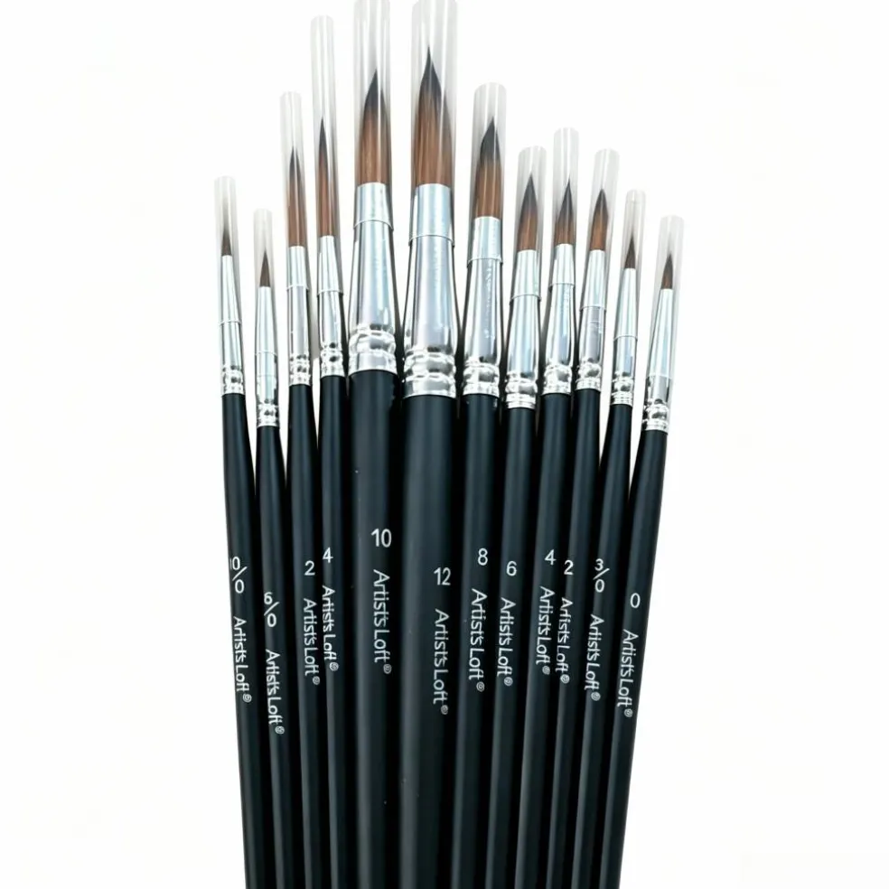 12 Piece Round & Liner Mixed Media Taklon Brush Set by Artist's Loft®