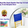 1 Piece Royal Blue Sequin Spandex Chair Cap 13.5 inch by 10 inch Reception Decor