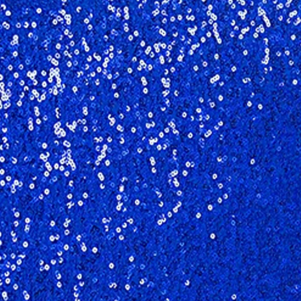 1 Piece Royal Blue Sequin Spandex Chair Cap 13.5 inch by 10 inch Reception Decor