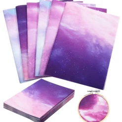 6 Pieces Aida Cloth 14 Count Embroidery Fabric 11.81 x 17.72 Inch Cross Aida Sky Printed Patterns Cross Cloth Embroidery for DIY Art Craft Handwork