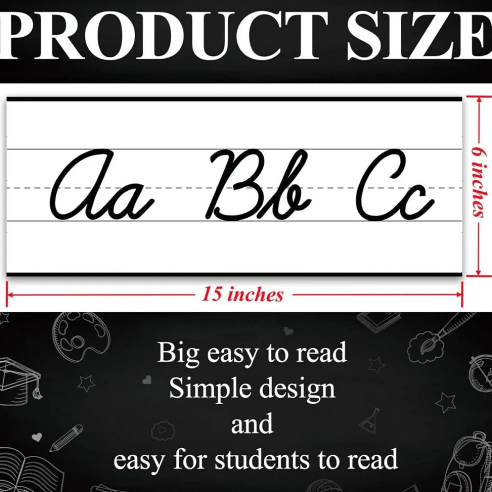 12 Pieces Alphabet Line for Classroom Wall