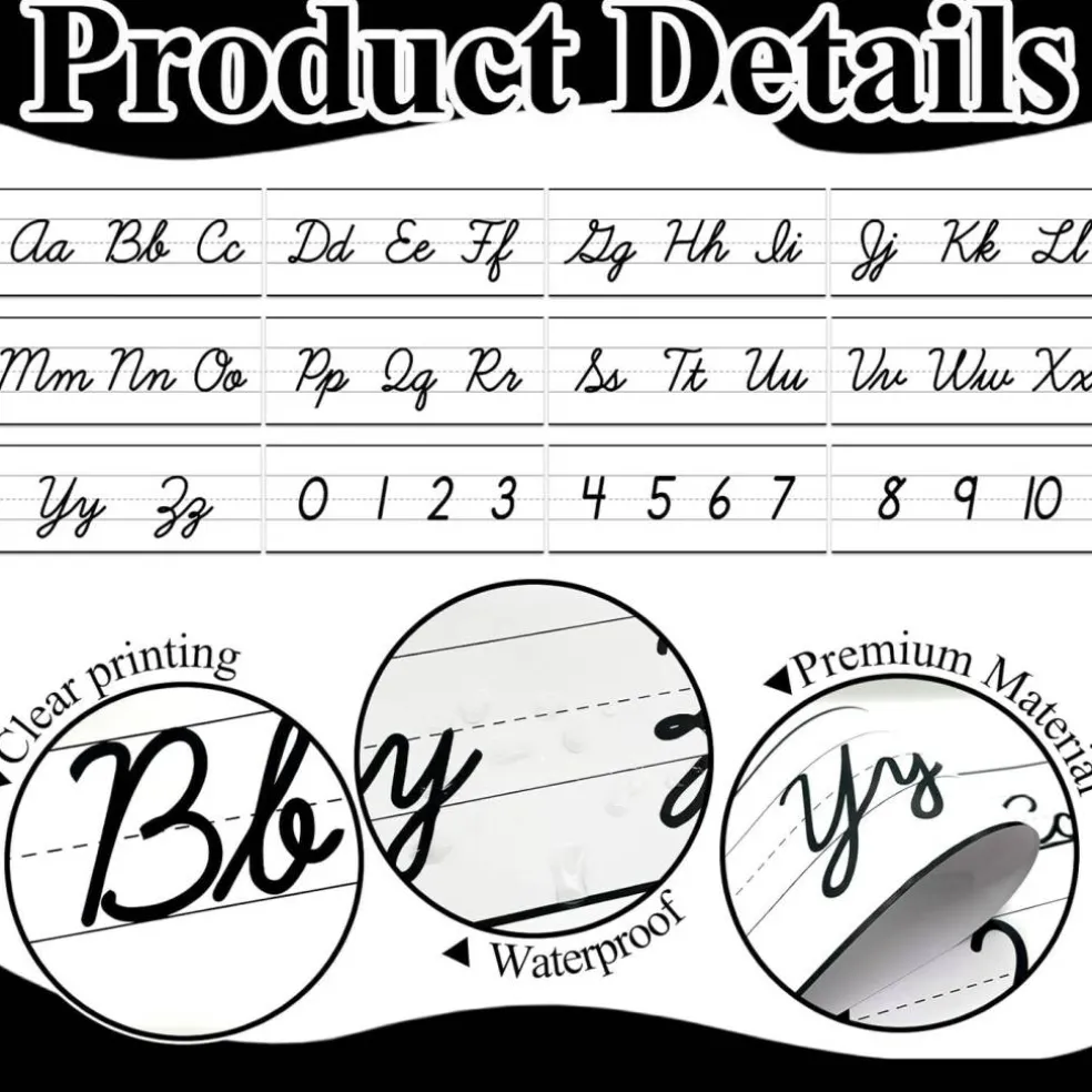 12 Pieces Alphabet Line for Classroom Wall