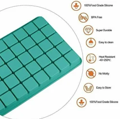 2 Pieces 40-Cavity Square Caramel Candy Silicone Molds,Chocolate Forf Truffles, Fat Bombs Keto Snacks, Whiskey Ice Cube Tray,Grid Fondant Mould,Hard Candy Pralines Gummy Jelly Mold