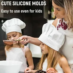 6 Pieces Chocolate Molds Silicone Set - Free Recipes Ebook - Food Grade Candy Molds Silicone - Easy to Use Non-Stick Silicone Molds for Candy