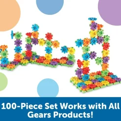 100 Pieces Deluxe Building Set, STEM Construction Toy Set, 100 Pieces, Ages 3+