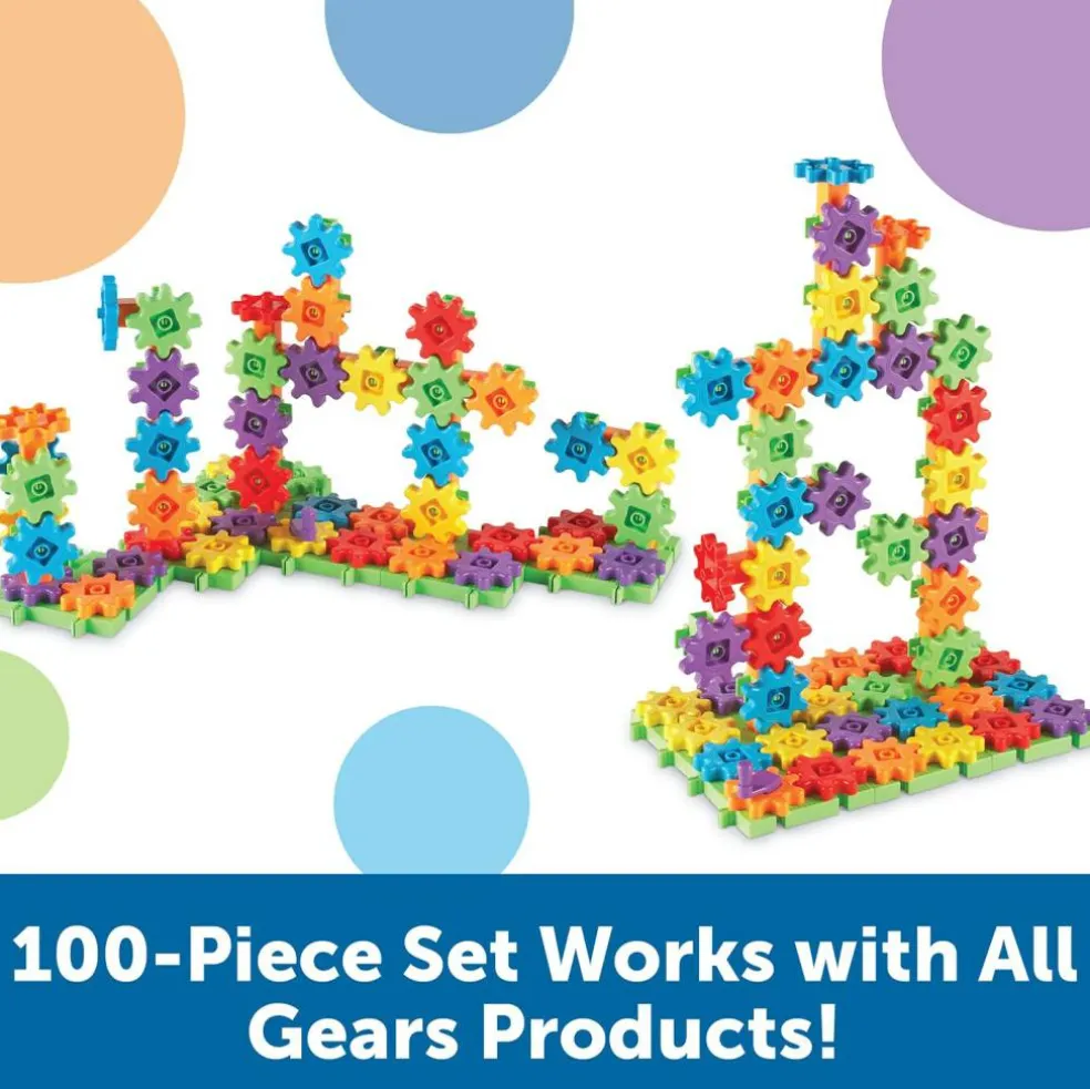 100 Pieces Deluxe Building Set, STEM Construction Toy Set, 100 Pieces, Ages 3+