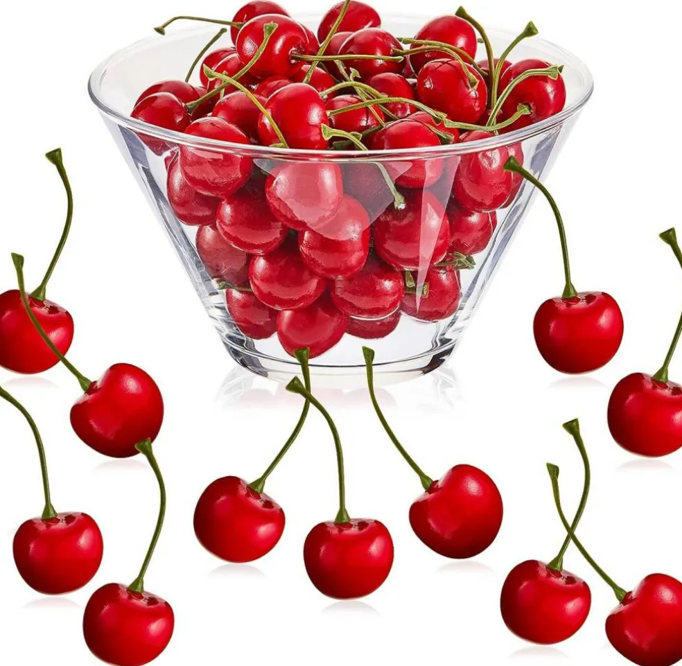50 Pieces Fake Cherries Artificial Fruit Decorations
