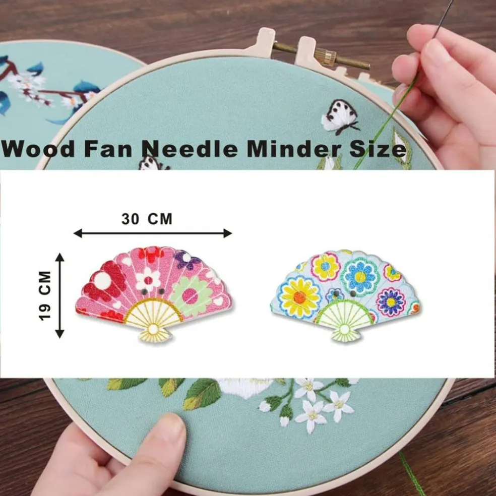 4 Pieces Fan Needle Minder,Magnetic Pin Holder for Cross Stitch, Needlework and Embroidery Accessories,Magnetic Needle Nanny
