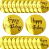 20 Pieces Gold Acrylic Cake Toppers – Mirror Round Engraved Cupcake Discs for DIY Birthday Cupcake Decorations