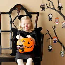 10 Pieces Halloween Ornaments for Tree - Wooden Hanging Horror Movie Characters for Halloween Trees - Scary Halloween Party Decorations