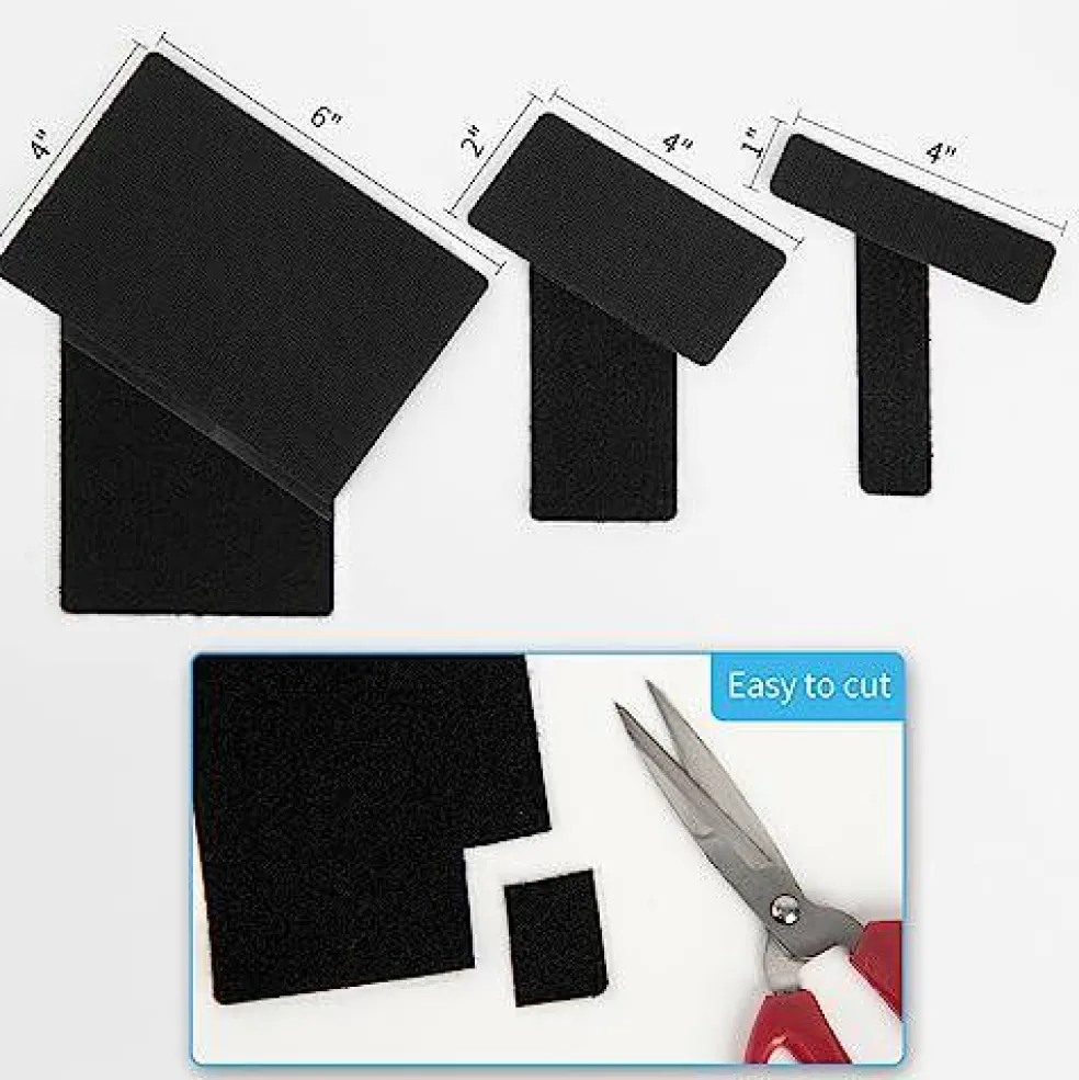 16 Pieces Hook and Loop Tape Sticky Back,1 in.x 4 in. Double-Sided Command Adhesive Strip Heavy Duty