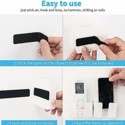 16 Pieces Hook and Loop Tape Sticky Back,1 in.x 4 in. Double-Sided Command Adhesive Strip Heavy Duty